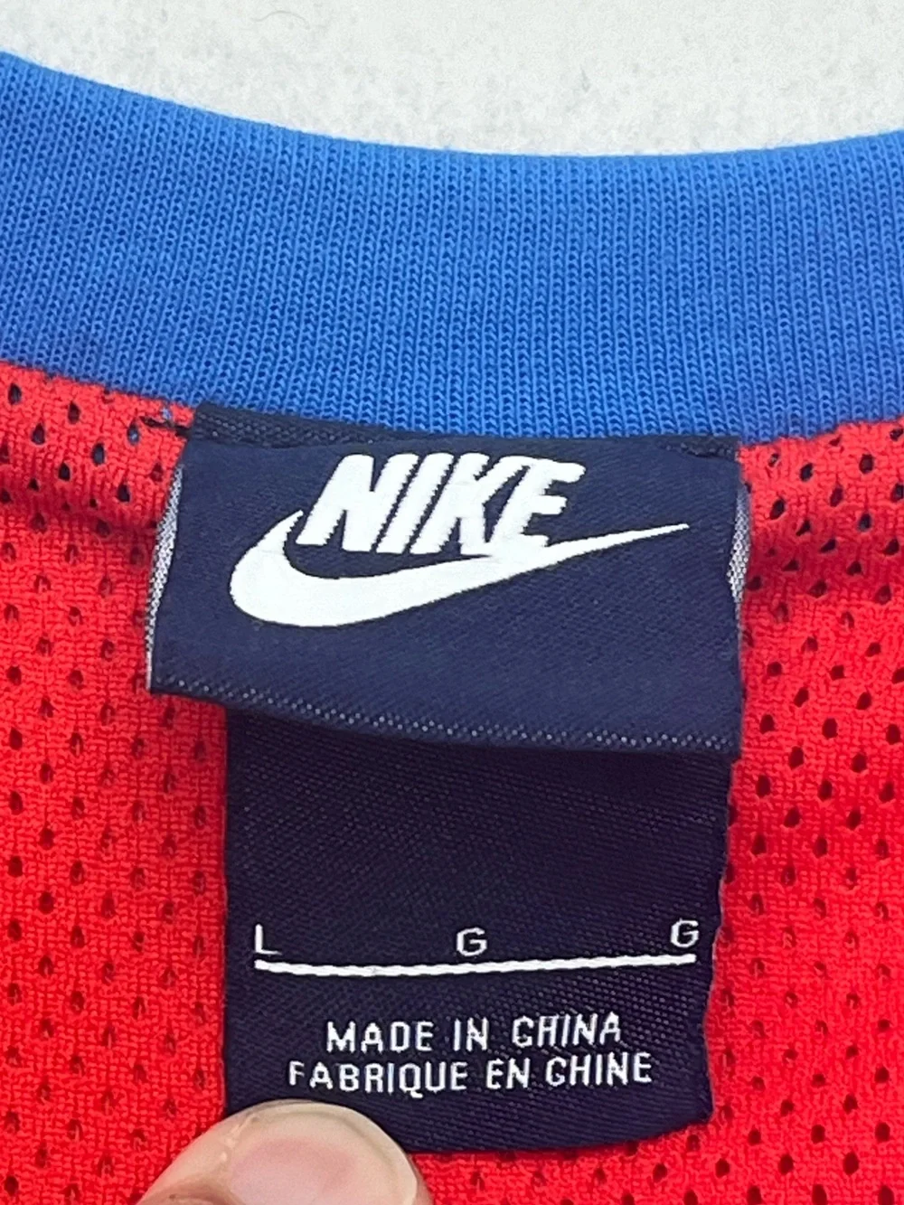 Nike Womens Blue Red Colorblock Graphic Sleeveless Athletic Tank Top Shirt Large